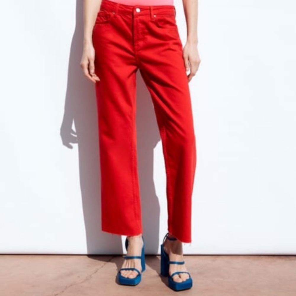 Zara red jeans